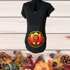 CafePress Lil' Turkey [Belly] Maternity Dark T Maternity Tee, L